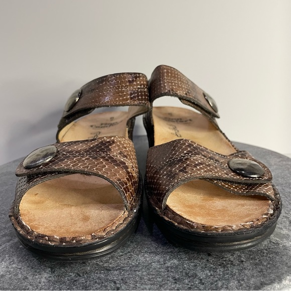 Finn Comfort Alanya Brown Snakeskin Wedge Sandals Heels 9 - Picture 3 of 14